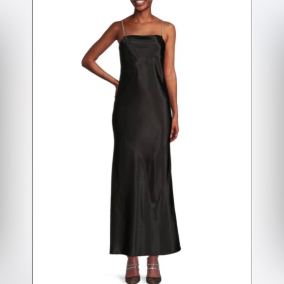 The Fashion Poet Faux Crystal Satin Maxi Slip Dress - Picture 1 of 4